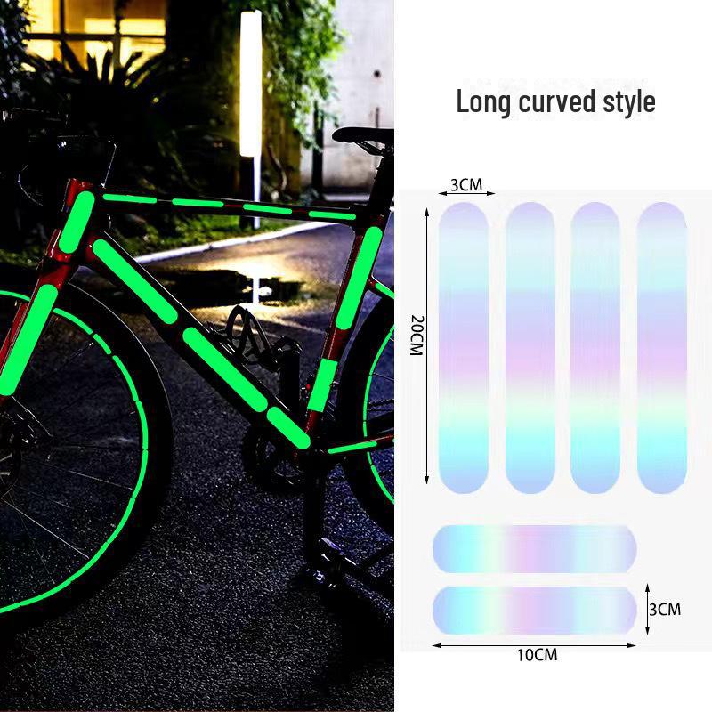 Colorful Reflective Wheel Stickers for Bikes and Motorcycles - Safety Fluorescent Strips