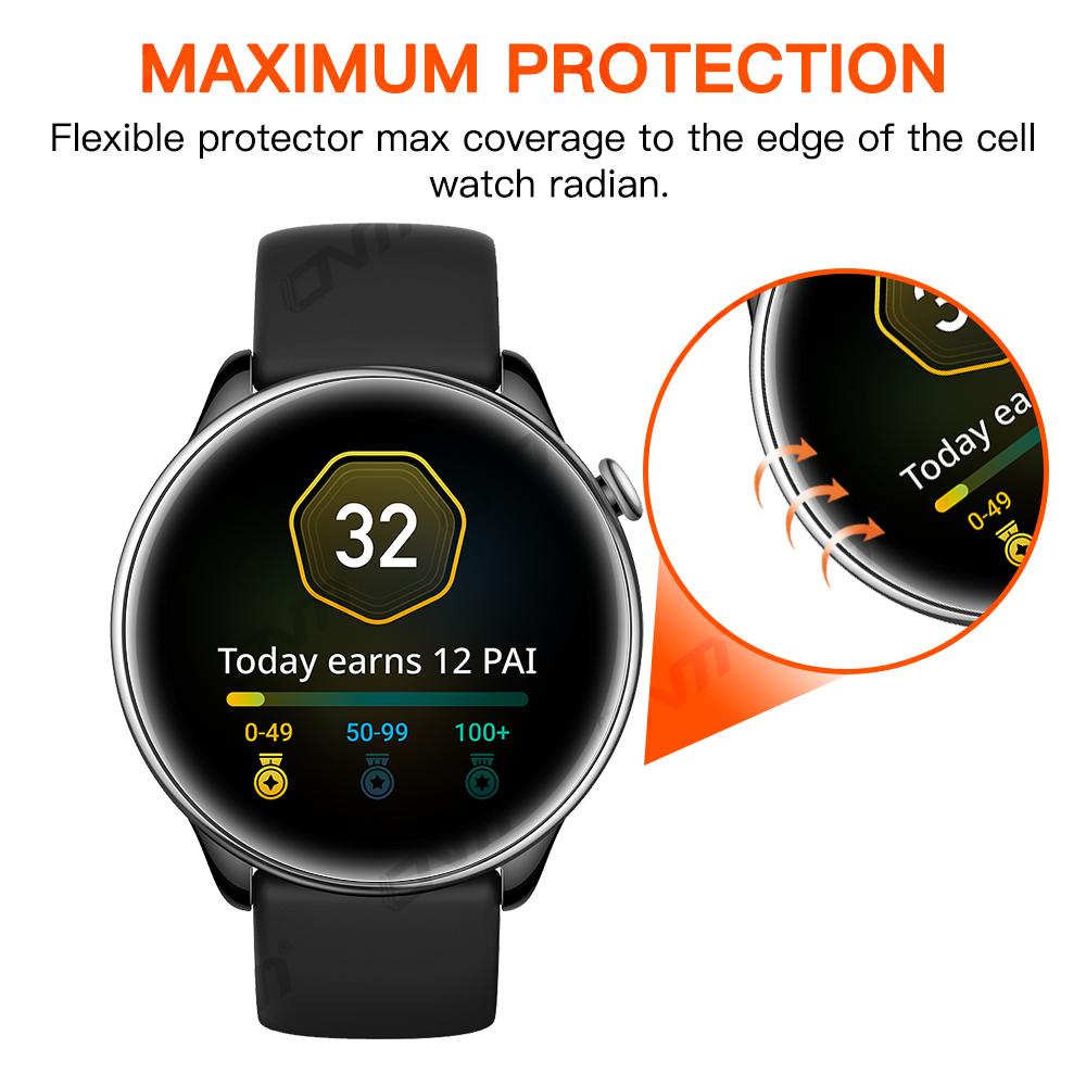 3D Curved Fit Full Screen Protector Film for Amazfit GTR Mini Anti-scratch Clear Protective Film Not Glass for Amazfit GTR Mini