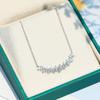 NEW 925 Silver AAA Zircon Diamond Smile Necklace Simple Design Fashion Women Jewelry Wedding Party Gift