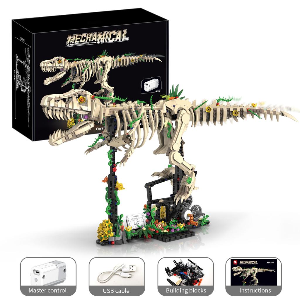 Motorized Dinosaur Building Blocks Jurassic DIY Model STEM Educational Construction Toy Boys Kids Birthday Xmas Gift