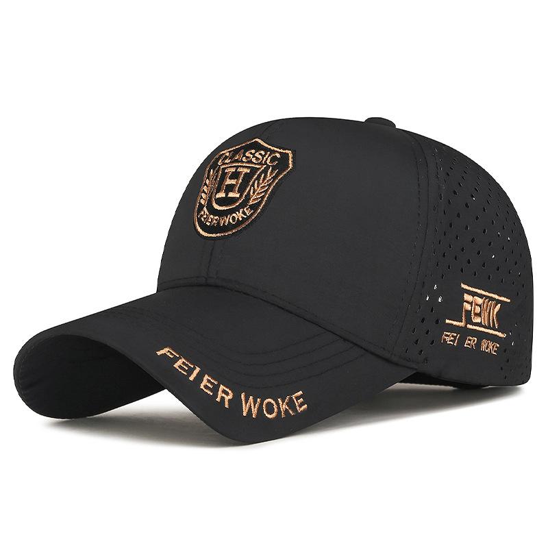 Northwood Summer Letters Embroidered Quick Drying Baseball Cap for Men Women Mesh Cap Hardtop Black Rubber Insulated Breathable Hat
