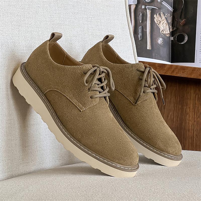 

Бренд Мужские Весенние Деловые Повседневные Кожаные Ботинки на Шнуровке Осенние Мужские Удобные Дышащие Спортивные Противоскользящие Спортивные Повседневные Ботинки 44 хаки