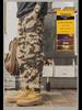 2024 Spring Men's Retro Camouflage Wide-Leg Overalls