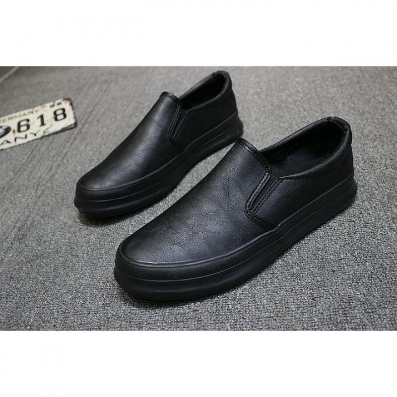 Fashion Flat Shoes Men's New Style One Foot Casual Leather Shoes Mens Thick Soled Board Shoes Single Shoe Loafers designer loafers men