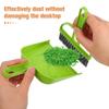 Mini Hand Broom and Dustpan Set Blue Compact Small Cleaning Tool for Desktop Keyboards Pet Cages Efficient Sweeping Broom