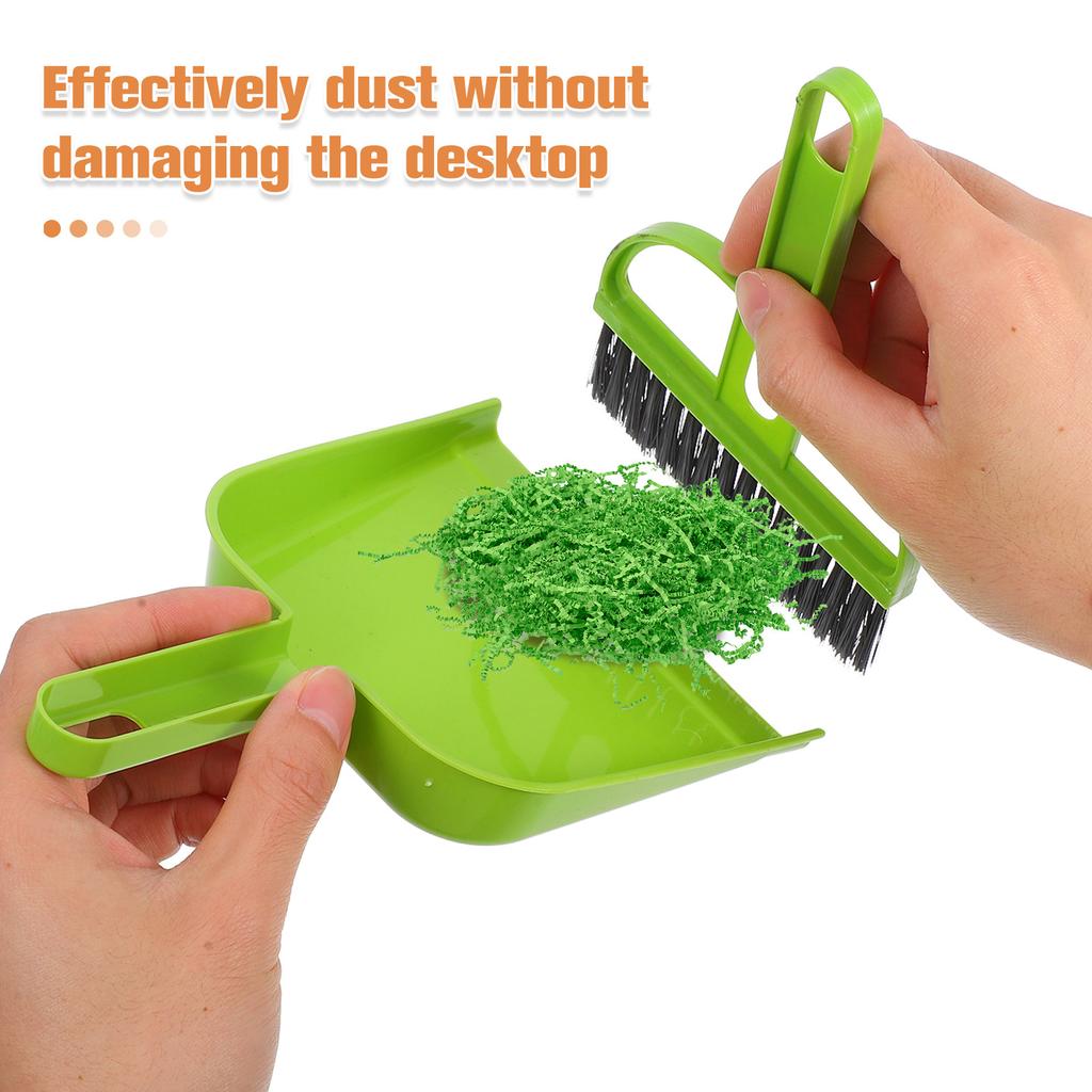 Mini Hand Broom and Dustpan Set Blue Compact Small Cleaning Tool for Desktop Keyboards Pet Cages Efficient Sweeping Broom