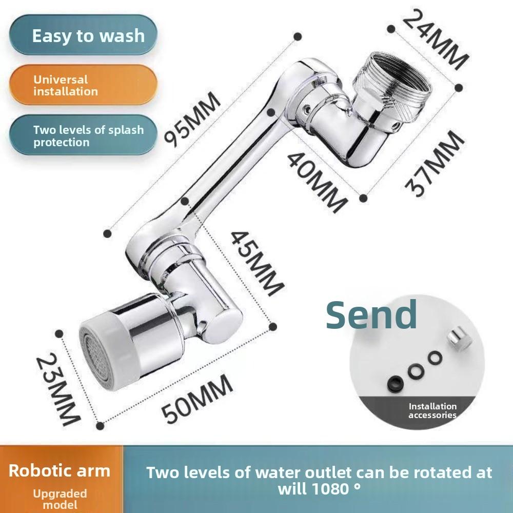 2 Pcs Universal Swivel Faucet Extender With Aerator &amp; 22/24mm Adapter, 360° Rotating Kitchen Sink Nozzle Attachment For Wash Basin