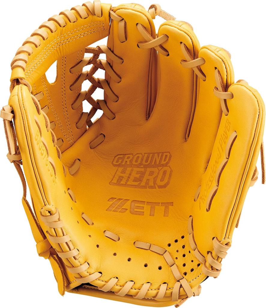 ZETT Youth Softball Ground Hero True Yellow Size BJGB76555F Glove, All-Around, (5400), L,