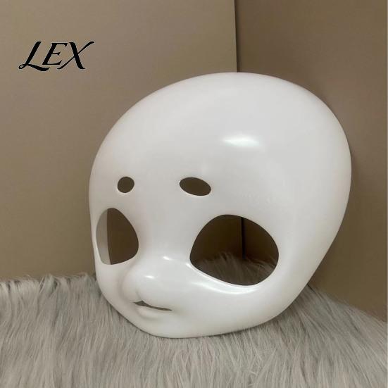White Animal Mask DIY Base for Fursuit, 3D Cosplay Costume Supplies Mask, Blank Furry Therian Halloween Parties Accessories