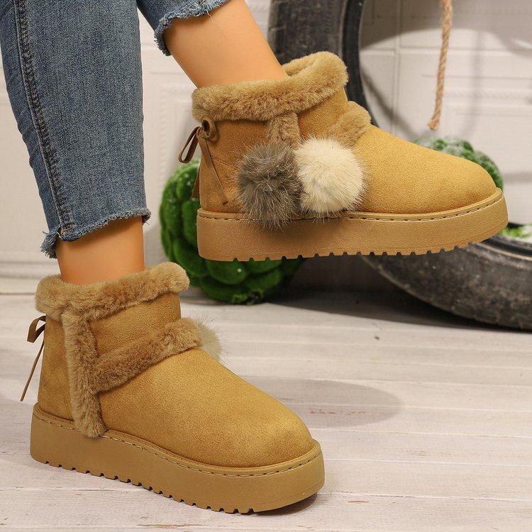 Winter Casual Warm Women's Cotton Shoes Large Size Thick Soled Women's Snow Boots Women's Boots
