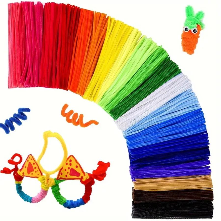 100pcs Pipe Cleaners, Pipe Cleaners for Crafts, Craft Supplies Multicolor Chenille Stems for Art&Craft Christmas DIY Projects