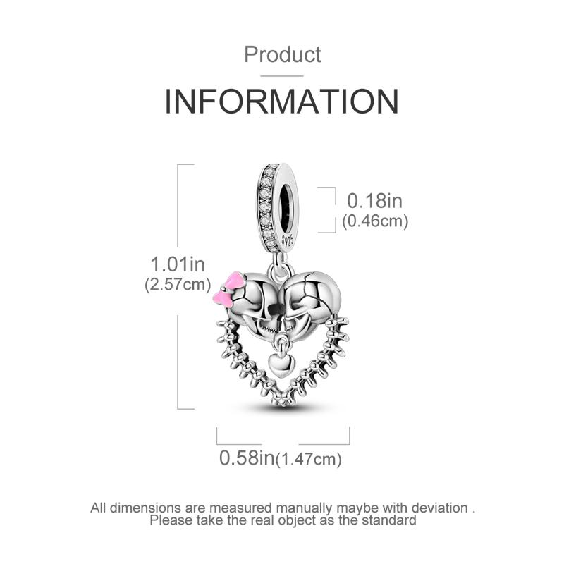 New 925 Sterling Silver Pink Series Scissors Dancing Skirt Buttons Pendant Love Beads Bags Charms Fit Bracelets DIY Jewelry Gift