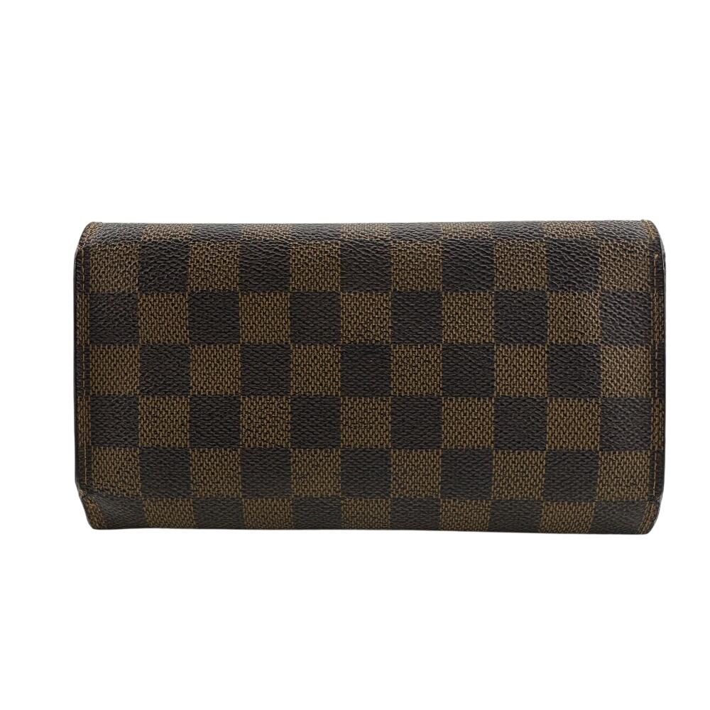 LOUIS VUITTON N61215 Trifold Damier leather Porte Tresor International Purse Brown leather unisex Used