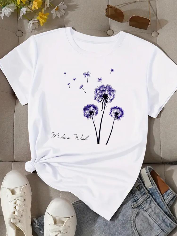 (Asian Size) Woman Print Tee Top Women Sweet 90s Trend Cute Clothing T Shirt Fashion  Female Short Sleeve Graphic T-shirts