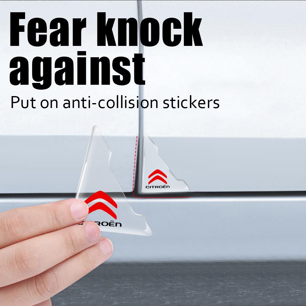 2pcs/set Transparent Silicone Protector Anti-Scratch Stickers Door Protection Cover For Citroen C5 C3 C2 C4L C6 Saxo Accessories ulcz43