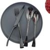 Juego de vajilla negra de 4/8/20 piezas, juego de cubiertos con espejo, cuchara, tenedor, cuchillo, cubiertos de acero inoxidable, accesorios para fiestas
