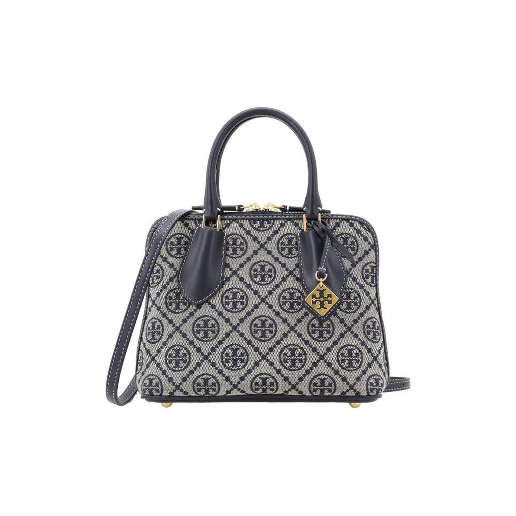 Tory Burch T Monogram Swing Two-Way Zipper Closure Fabric And Leather Mini Shoulder Crossbody Bag Women Handbags Navy-Blue 155620-405