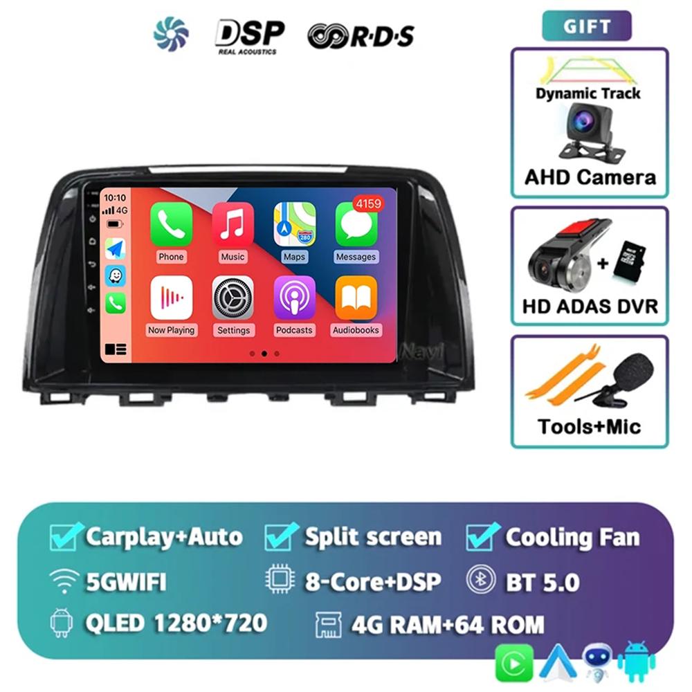 Android 14 Carplay Auto Car Radio For Mazda 6 GJ Atenza 2012 2013 2014 2015 2016 2017 Car Multimedia Video Player GPS Navigation
