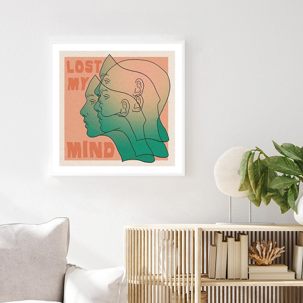 Square Poster Art Prints Boho Abstract Woman and Leopard Snake Nordic Retro Sun Face Mind Canvas Painting Living Room Home Decor
