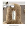 2025 Autumn/Winter Women's Fuzzy Flat Slippers - One-Strap, Letter Design, Versatile Korean Style, Warm Outdoor Footwear (EU)