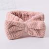 Headband for Women Girls Spa Headband Fuzzy Towel Headband Bowtie Makeup Headband for Washing Face