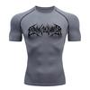 Printed Men's Tight T-Shirt Running Compression Compression T Shirt Gym Fitness Jogging Short Sleeve Male Casual Shirt Tops