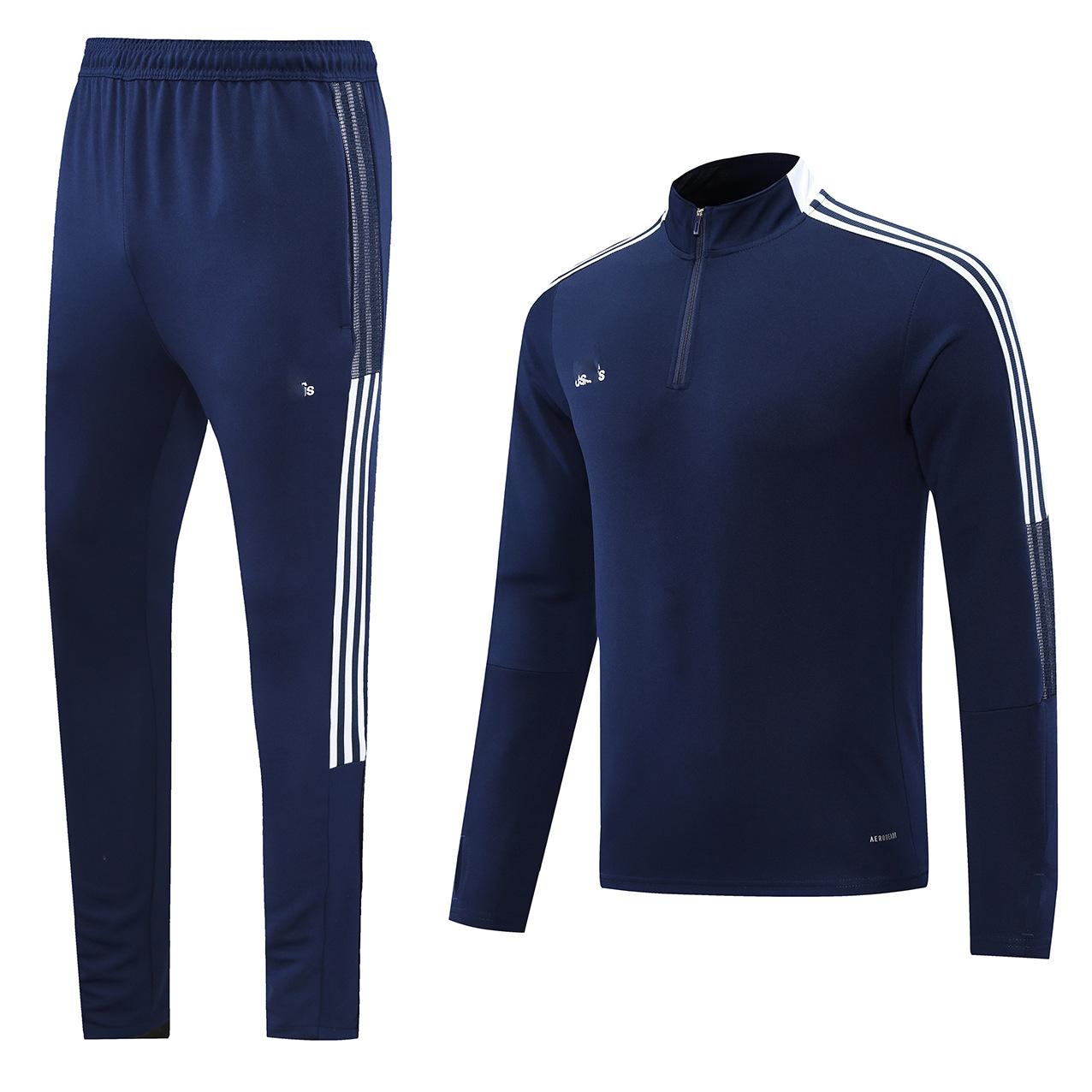 No team logo, half zipper football jersey, sports suit, jersey suit, light board football suit, sports and leisure suit. S