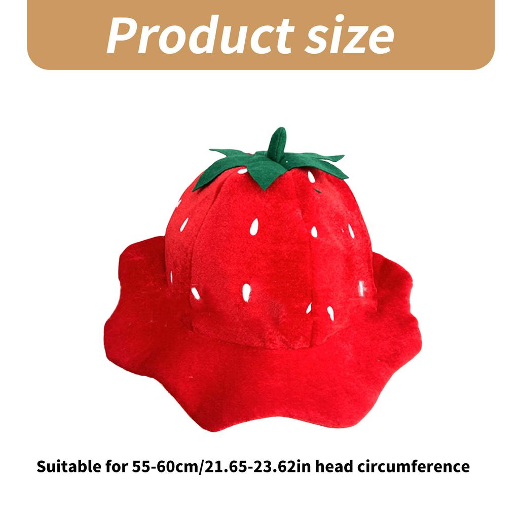 Strawberry Red Hat Fruit Headgear Fun Halloween Costume Accessories Party Photo Props Cosplay Masquerade Costume