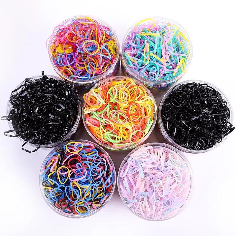High Elasticity Black Hair Ties for Women & Children - Durable, Non-Damaging, Disposable Rubber Bands