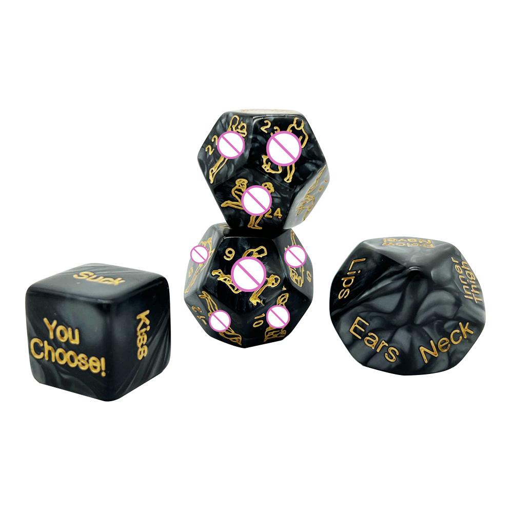 Dés sexuels pour couples Jeu de dés sexuels coquins pour couples Jeux de dés sexy pour adultes Ensemble de dés en acrylique pour chambre à coucher Jeux pour adultes