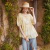 Women's Tie-Dye Jacquard Puff Sleeve Blouse