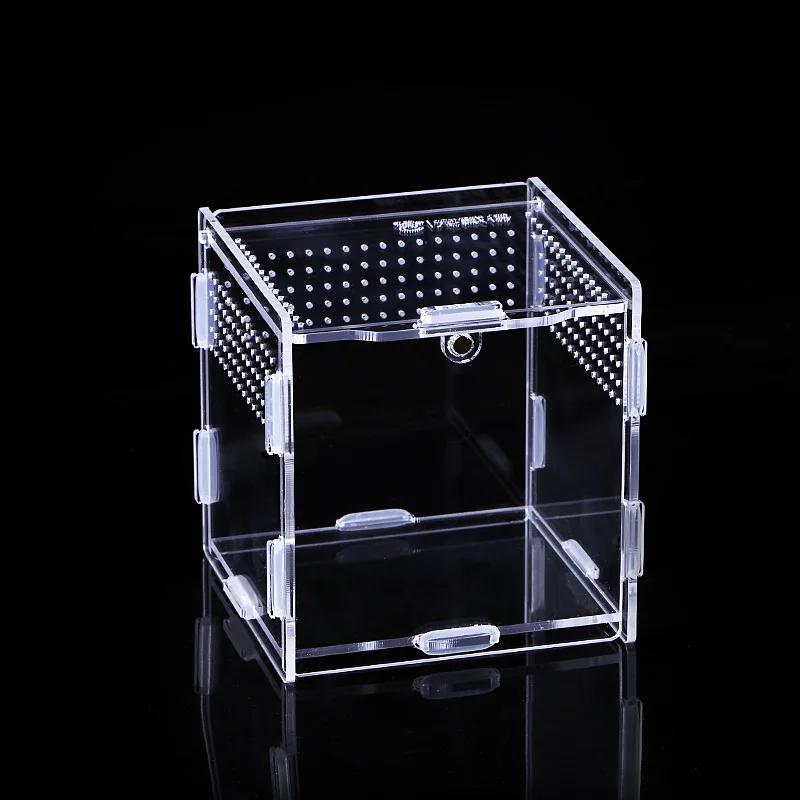 Acrylic Feeding Box Pet Climbing Feeding Box Arboreal Boxes 360 High Transparent Pet Climbing Supplies Spider, Lizard, Mantis
