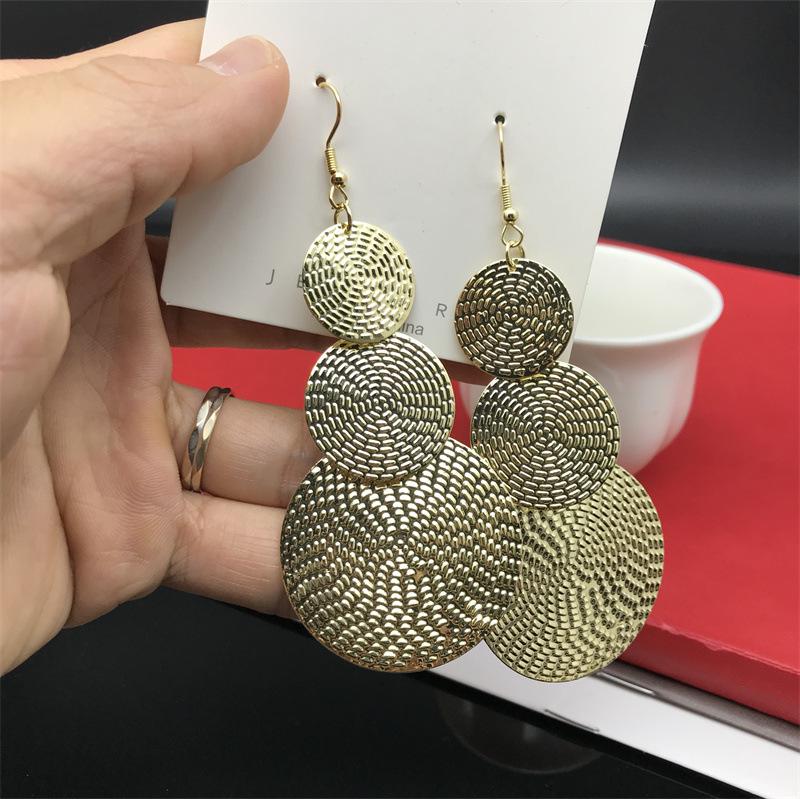Trendy Large Round Dangle Earrings - Exaggerated Street Style Ornaments