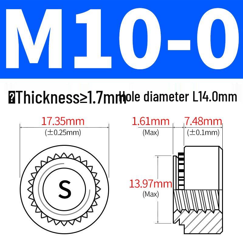 Galvanized Sheet Metal Rivet Nut S-M2-M12