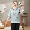 Elderly Women's Floral Half-Sleeve Shirt & Top Set