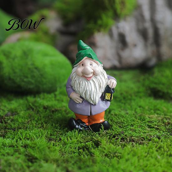 Whimsical Outdoor Garden Decor Mini Gnomes Figurine, Resin Welcome Gnome Statue, Small Handcrafted Ornament Dwarf for Fairy Garden, Flower Pot,