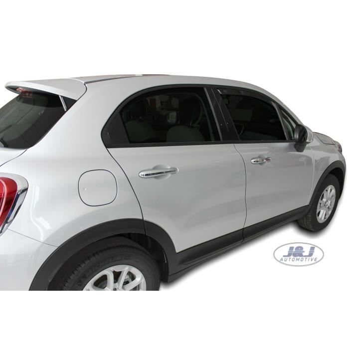 Air Deflectors - J&J AUTOMOTIVE - Fiat 500X - Smoked - Reinforced Acrylic - Easy Installation