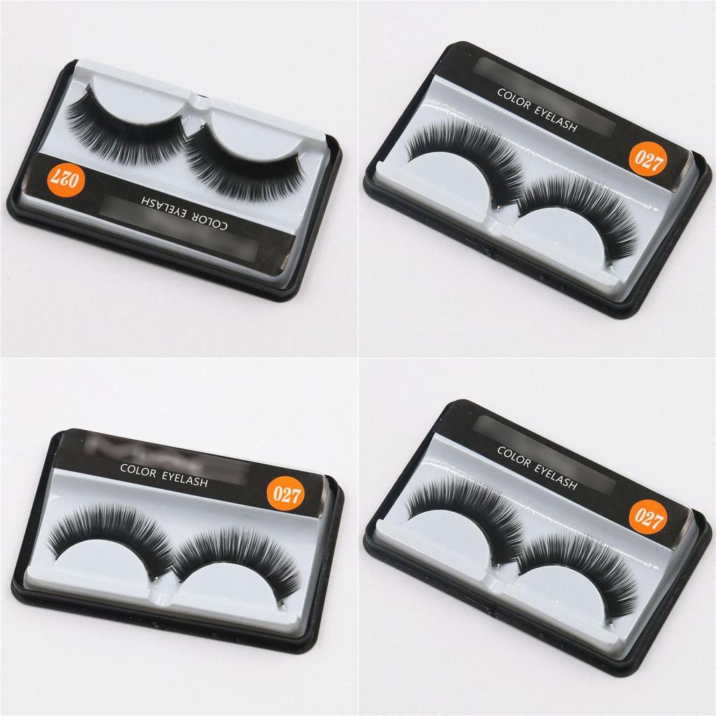 027 Natural Long False Eyelashes Bulk Wholesale 2000 Pairs Handmade Cotton Stem Fake Eyelashes