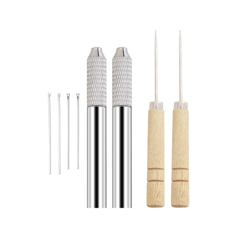 Doll Hair Rooting Device Hair Rooted Needle Wood Handle Design Hair Transplant Tool for Beginners Expert Crafting Use