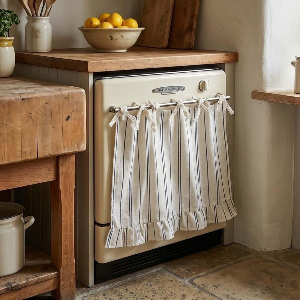 Handmade Kitchen Stove Cover Skirt Bow Tie Stove Decor Valance Cabinet Window