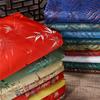 100x150cm High Quality Jacquard Brocade Fabric Thick Soft Bamboo Leaf for Women Dress Hanfu Upholstery Sewing Cloth Gold Blue