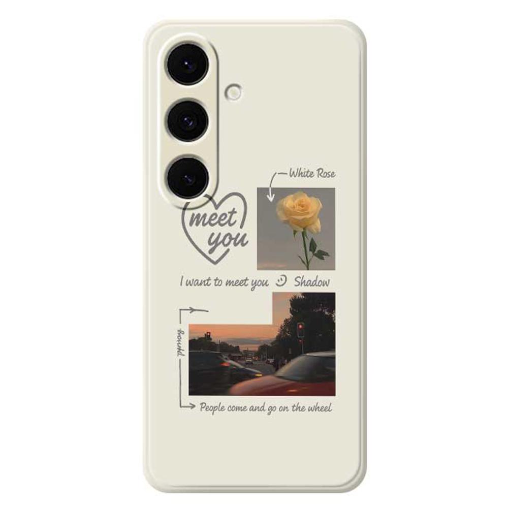 For Samsung Galaxy S24 FE Case Meet You Photo Pattern Printing Straight Edge TPU Phone Back Cover