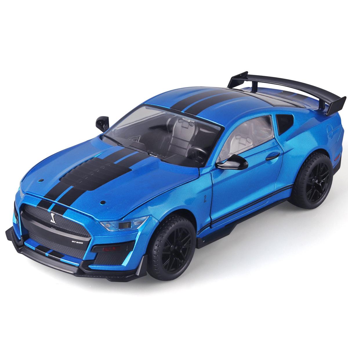 

1/18 масштаб Mustang спортивная модель автомобиля игрушечная литая литая модель автомобиля имитатор инерционный звук свет серия для детей подарки на день рождения синий