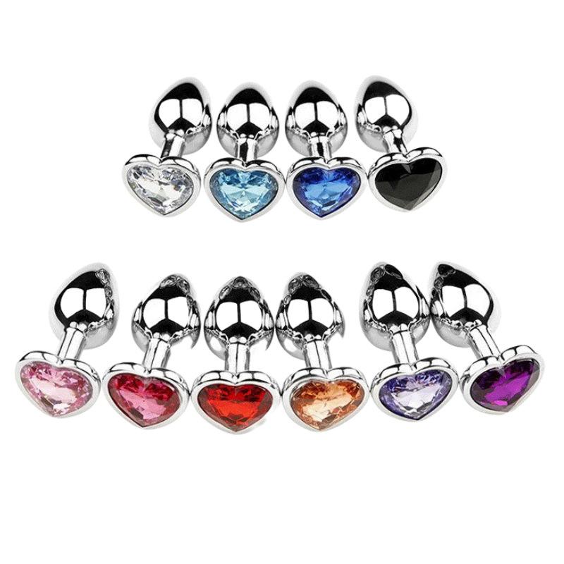 Anal Plug Heart-shaped Metal Butt Plug Adult Sex Toys Stainless Steel Anal Plug Stimulator Anal Sex Toys Prostate Massager Dildo