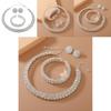 Double Layer Bridal Jewelry Set With Water Diamonds Pendant And Bracelet For Women