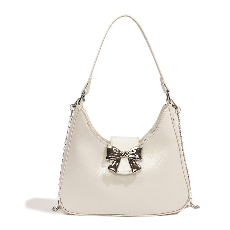 Bow Gentle Temperament Handbag 2025 Spring New Versatile Ins Shoulder Underarm Bag Tote Bag