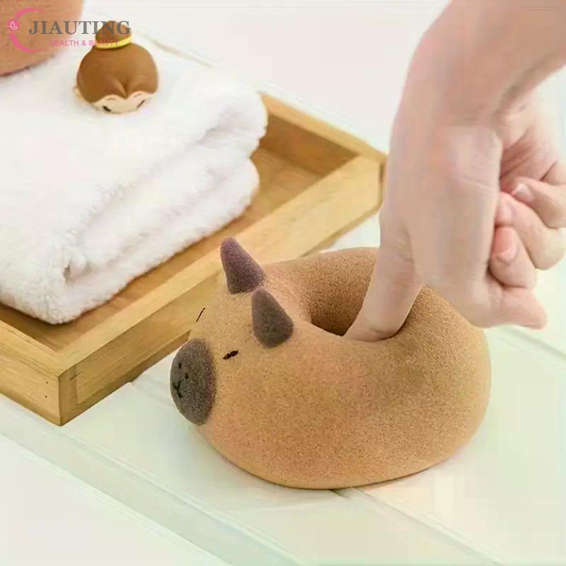 Bath PU Sponge Capybara Shaped Bath Sponge Ball Soft Foaming Back Scrubber For Kids Gentle Exfoliating And Massage Cleaning Tool