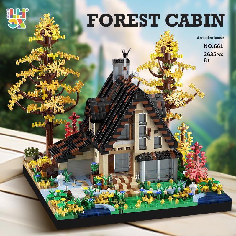Lego Jungle Wooden House Educational Building Blocks for Kids - Boys Villa Architecture Gift