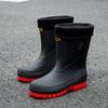 Fashion men's water shoes non-slip rain boots medium tube Korean version waterproof rain shoes new short tube