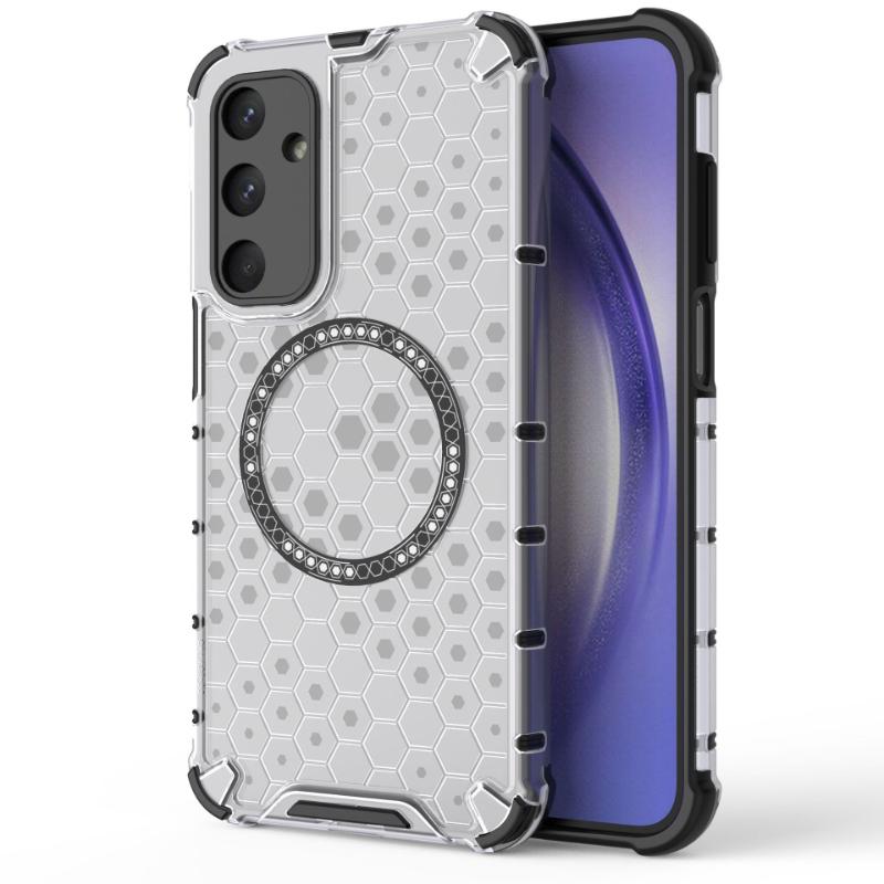 For Samsung Galaxy M35 Magnetic Ring Back Cover Phone Case Magsafe Ring Wireless Charge Lens Protect Shockproof Coupe Cases